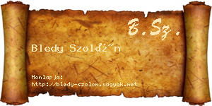 Bledy Szolón névjegykártya